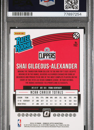 2018 Panini Donruss Optic S. Gilgeous-Alexander #162 PSA 9