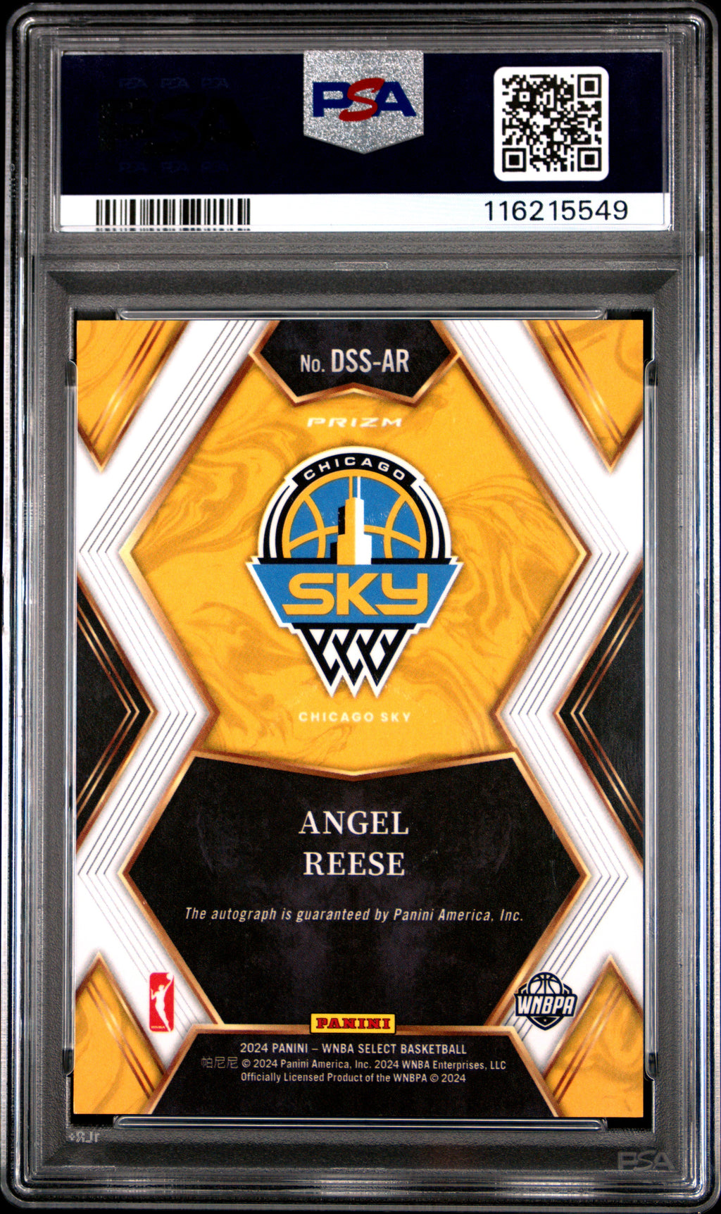 2024 Panini Select WNBA Draft Selections Signatures Angel Reese #DSSAR PSA 9
