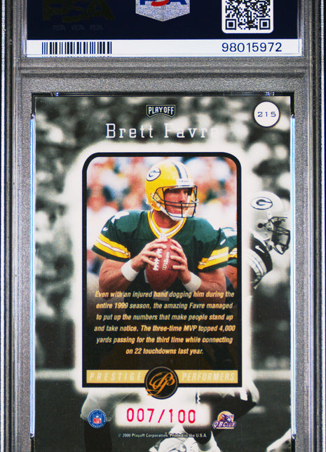 2000 Playoff Prestige Brett Favre Spectrum Red #215 PSA 9