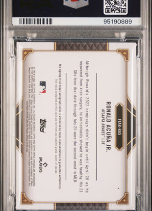 2022 Topps Triple Threads Auto Relics Ronald Acuna JR. Auto Relics /27 PSA 10