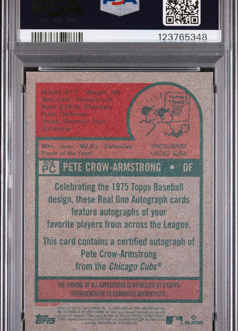 2024 Topps Heritage Real One Autographs Pete Crow-Armstrong Red Ink #ROAPC PSA 8