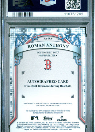 2024 Bowman Sterling Prospect Autographs Roman Anthony #PARA PSA 10