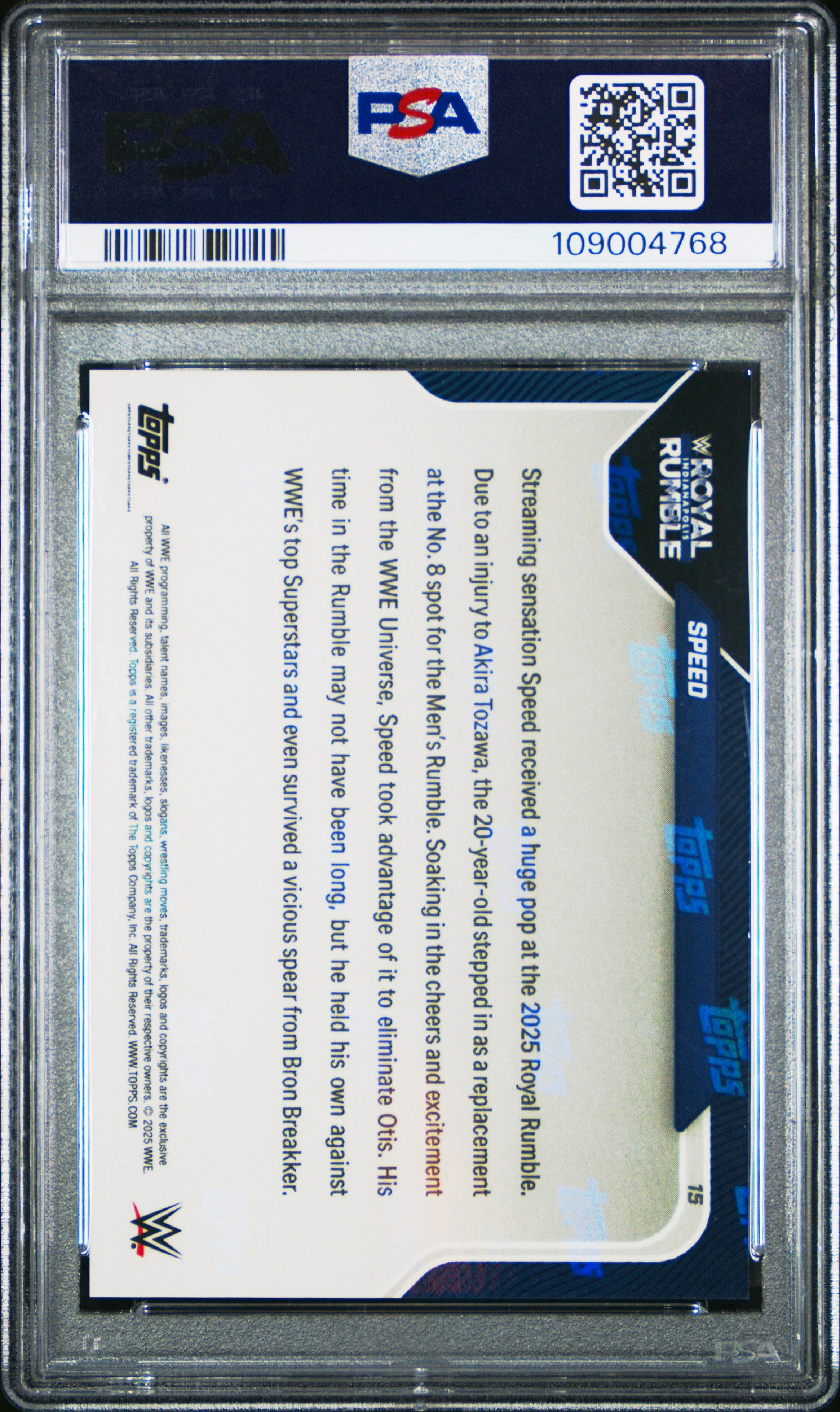 2025 Topps Now WWE Speed #15 PSA 10