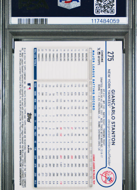 2024 Topps Chrome Giancarlo Stanton Lightboard Logo #275 PSA 9