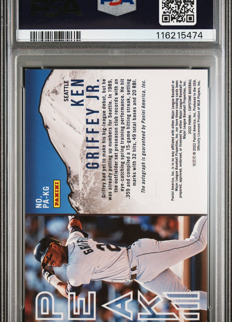 2022 Panini Capstone Peak Autographs Ken Griffey JR. #PAKG PSA 8.5
