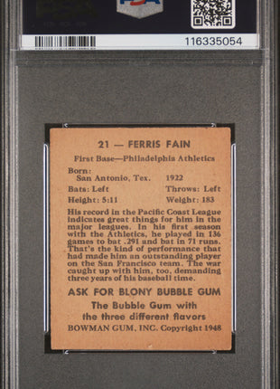 1948 Bowman Ferris Fain #21 PSA 6