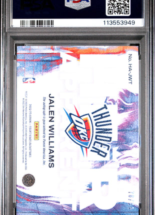 2022 Panini Court Kings Heir Apparent Autographs Jalen Williams Ruby #HA-JWT PSA 9
