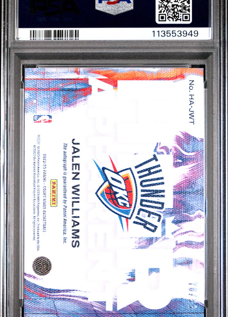 2022 Panini Court Kings Heir Apparent Autographs Jalen Williams Ruby #HA-JWT PSA 9