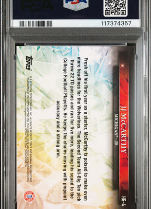 2023 Bowman University Chrome Hidden Gems JJ Mccarthy Foil Error #HG4 PSA 9