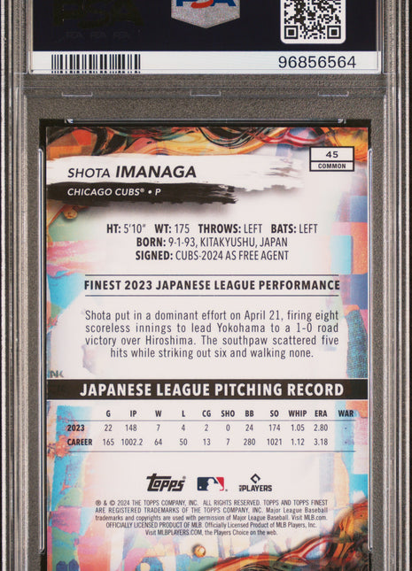 2024 Topps Finest Shota Imanaga #45 PSA 10