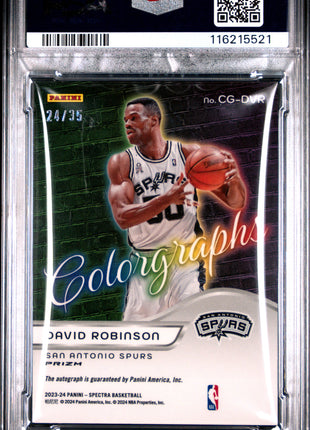 2023 Panini Spectra Colorgraphs Autographs David Robinson Astral #CGDVR PSA 8