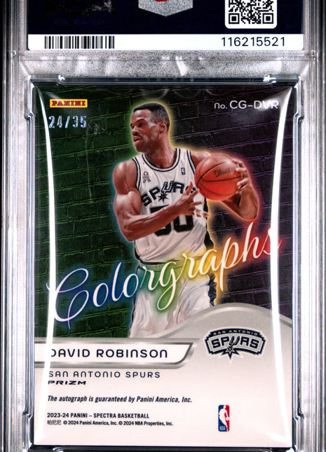 2023 Panini Spectra Colorgraphs Autographs David Robinson Astral #CGDVR PSA 8