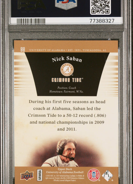 2012 Upper Deck Nick Saban Gold /50 Auto PSA 5 10 2012 Upper Deck University Of Alabama Nick Saban Gold #88 PSA 5
