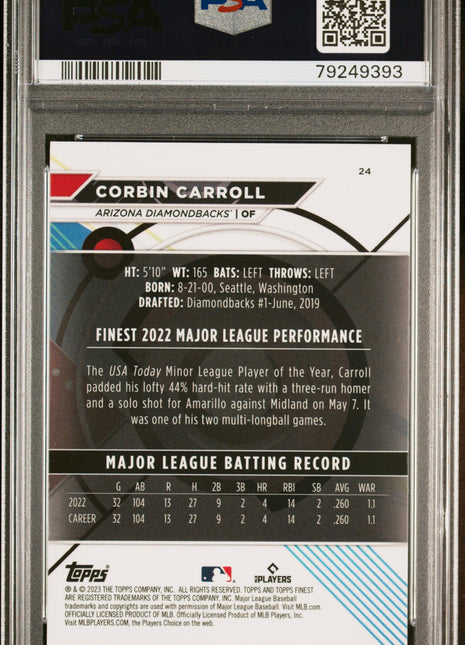 2023 Topps Finest Corbin Carroll #24 PSA 10