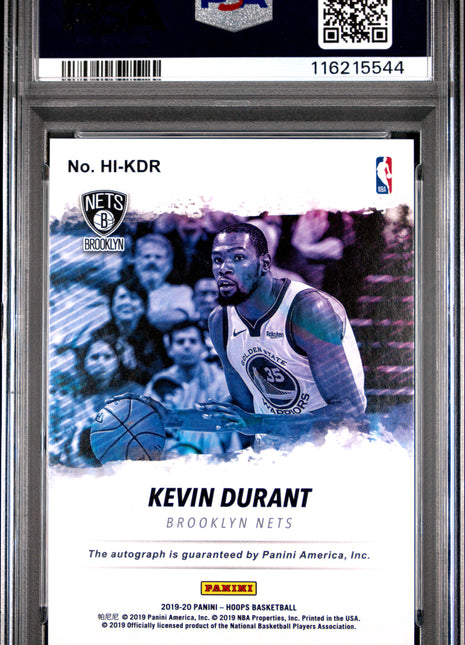 2019 Panini Hoops Hoops Ink Kevin Durant Red #KDR PSA 10