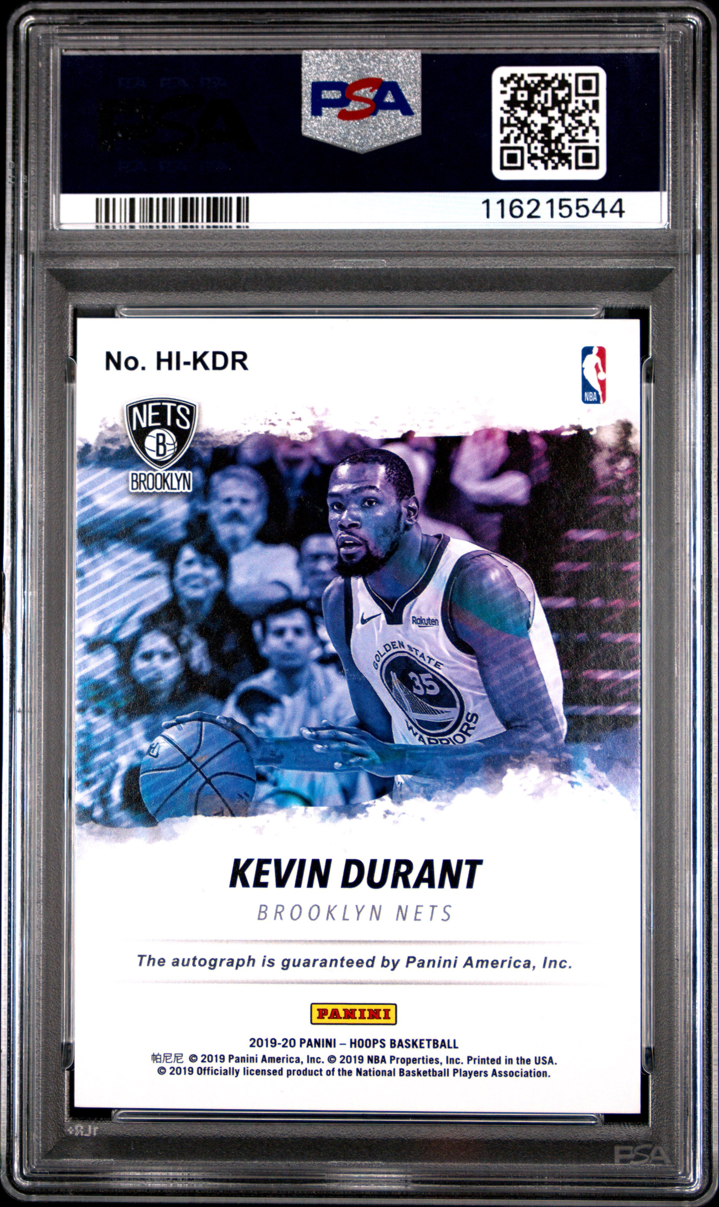 2019 Panini Hoops Hoops Ink Kevin Durant Red #KDR PSA 10