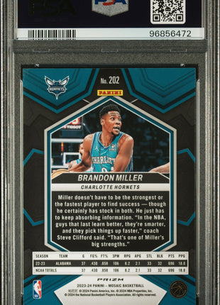 2023 Panini Mosaic Brandon Miller Mosaic #202 PSA 9