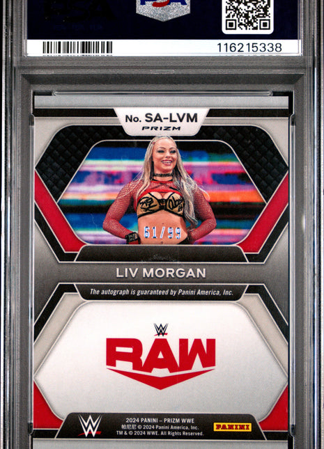 2024 Panini Prizm WWE Superstar Autographs LIV Morgan Red #SALVM PSA 10
