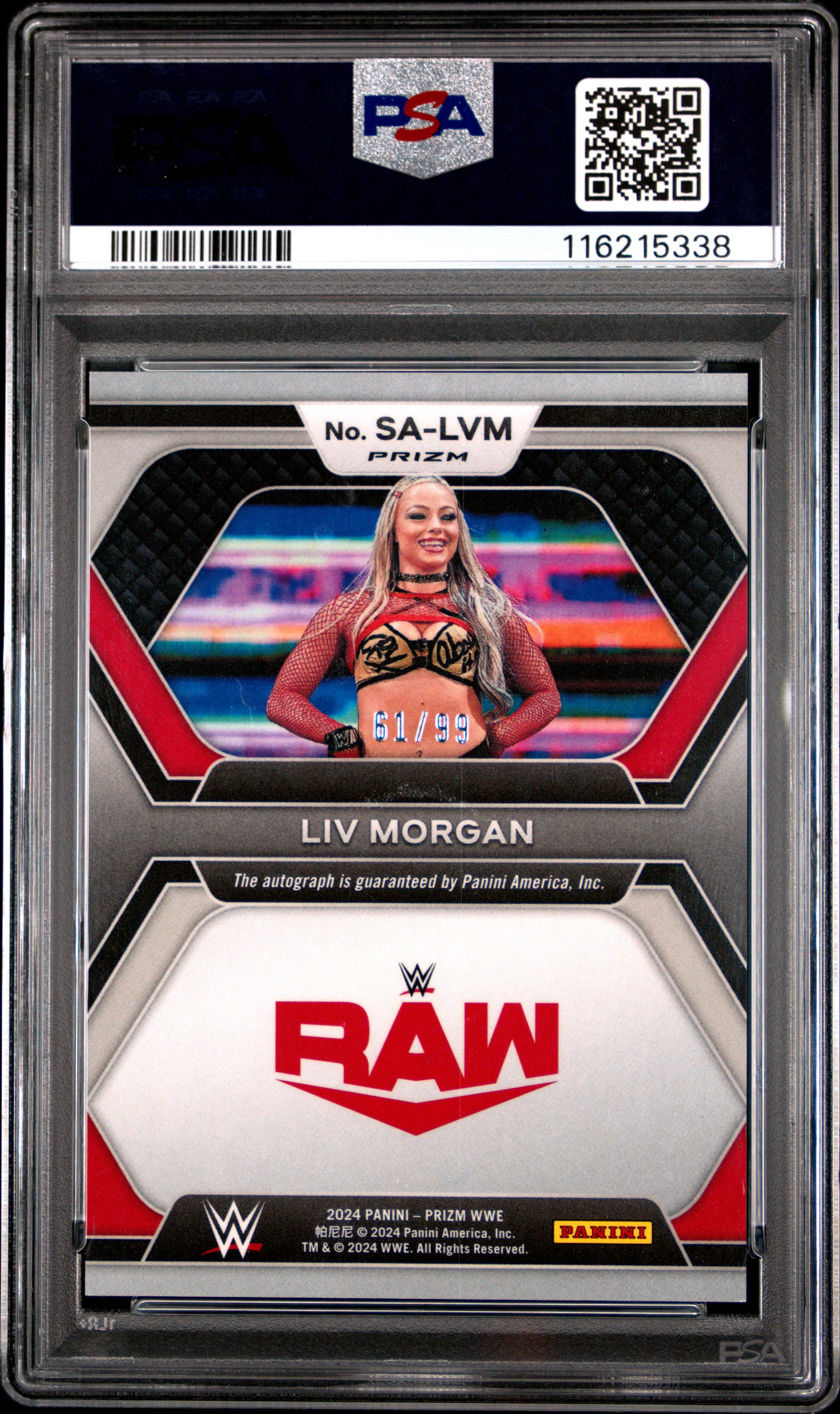 2024 Panini Prizm WWE Superstar Autographs LIV Morgan Red #SALVM PSA 10