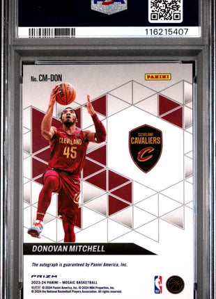 2023 Panini Mosaic Collage Autographs Mosaic Donovan Mitchell #CMDON PSA 10
