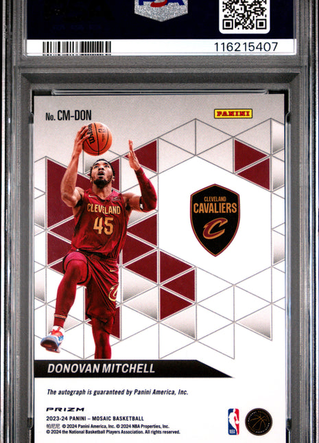 2023 Panini Mosaic Collage Autographs Mosaic Donovan Mitchell #CMDON PSA 10