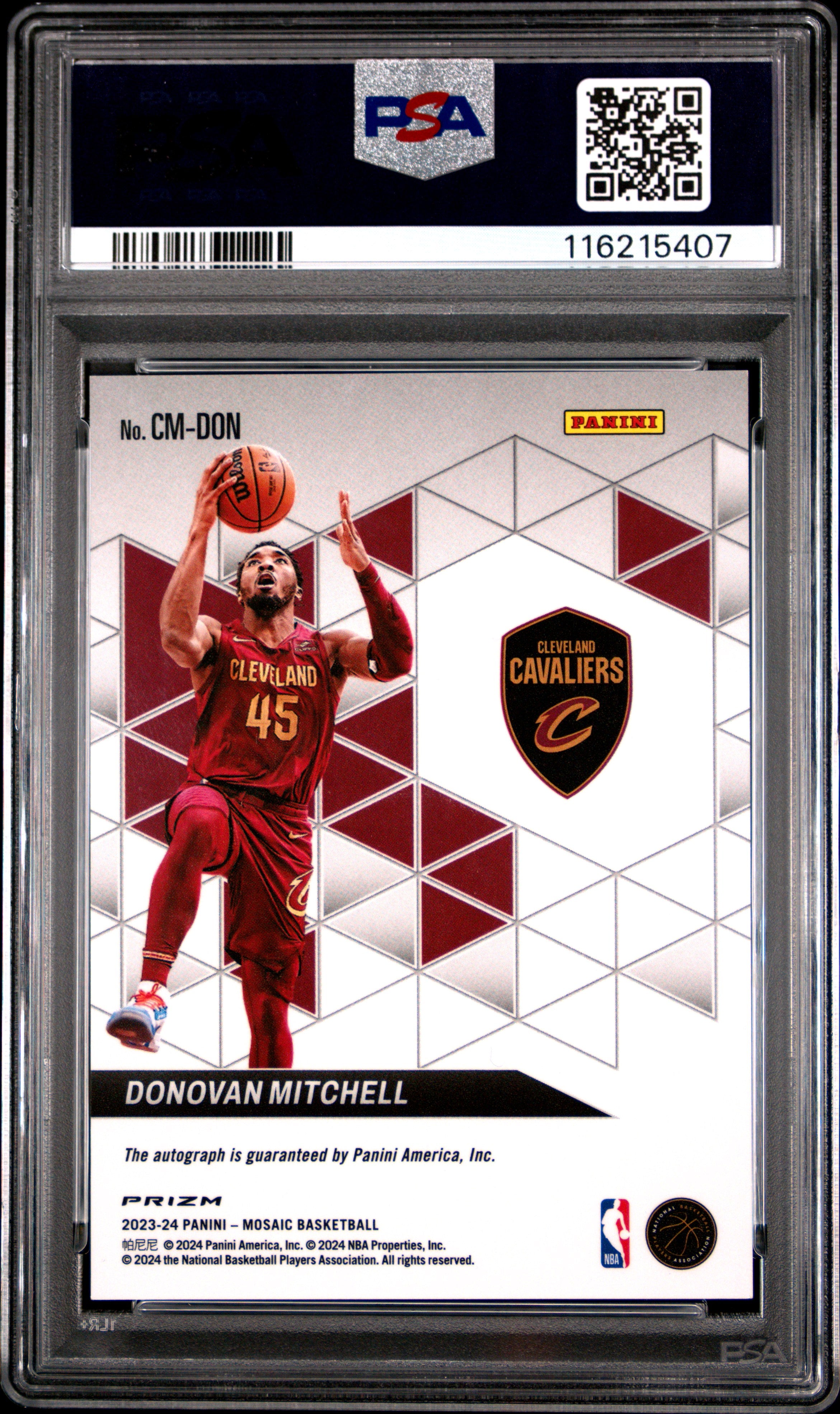2023 Panini Mosaic Collage Autographs Mosaic Donovan Mitchell #CMDON PSA 10