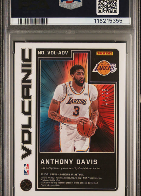 2020 Panini Obsidian Volcanic Signatures Anthony Davis Orange #ADV PSA 9