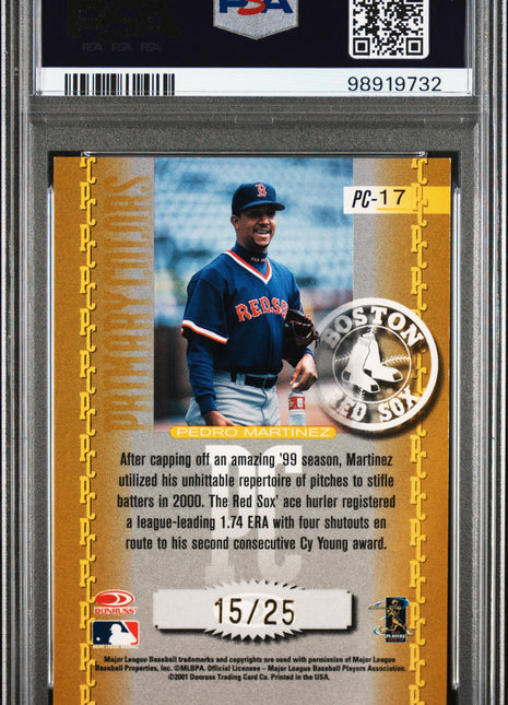 2001 Donruss Elite Primary Colors Pedro Martinez Yellow #PC-17 PSA 9