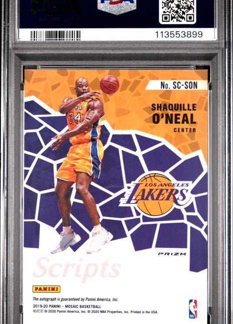 2019 Panini Mosaic Scripts Shaquille O'Neal Red Wave #SCSON PSA 10