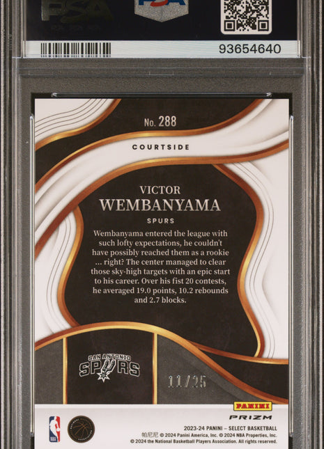 2023 Panini Select Victor Wembanyama Tie Dye Prizm #288 PSA 9