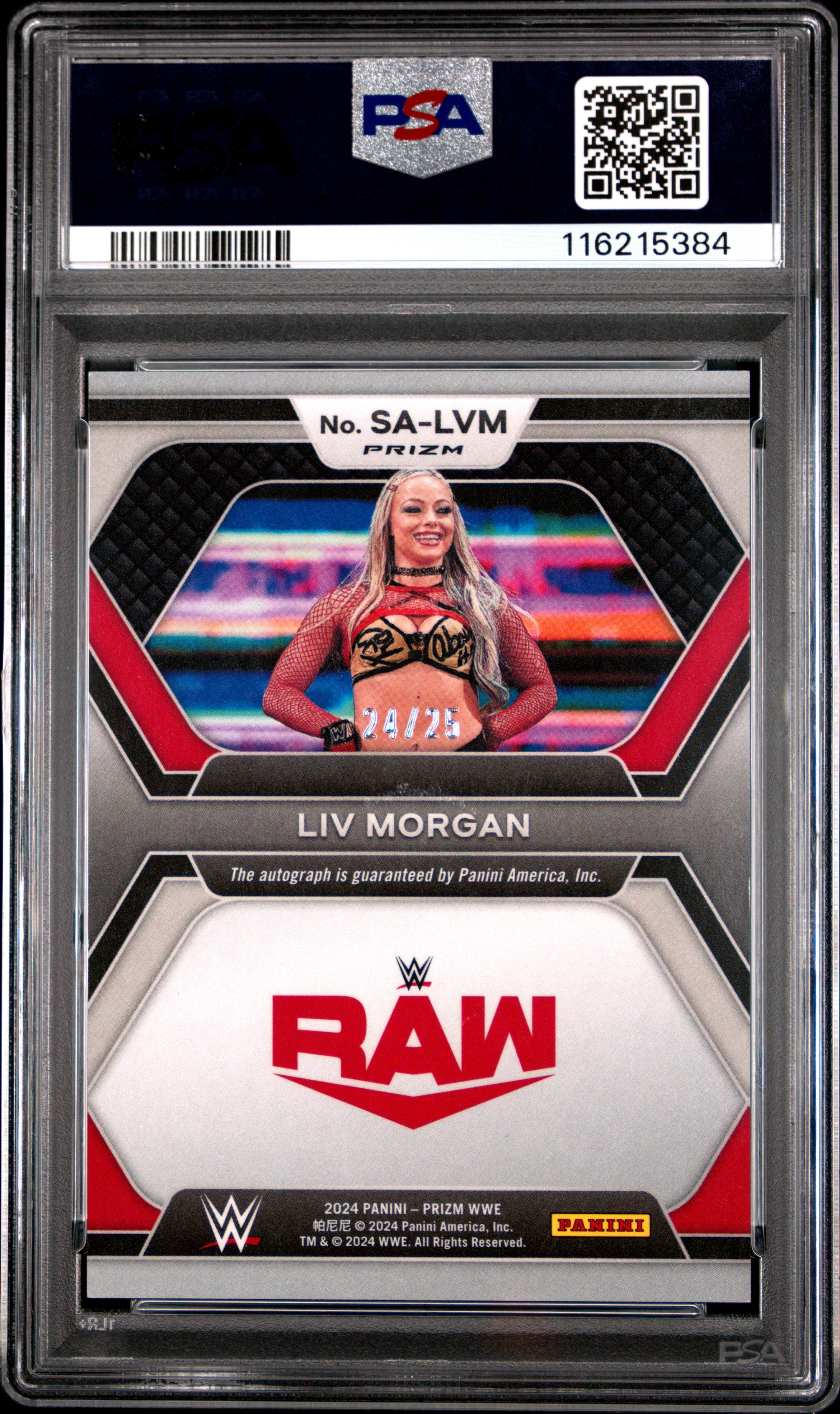 2024 Panini Prizm WWE Superstar Autographs LIV Morgan Mojo #SALVM PSA 9