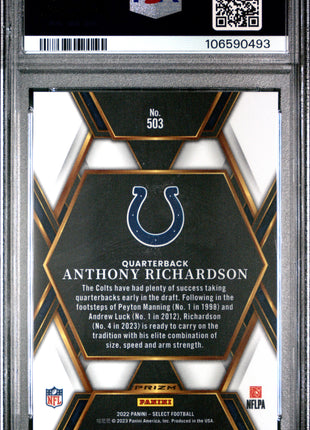 2022 Panini Select Anthony Richardson #503 PSA 8