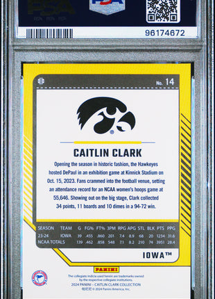 2024 Panini Caitlin Clark Collection Donruss Caitlin Clark Donruss Target #14 PSA 9