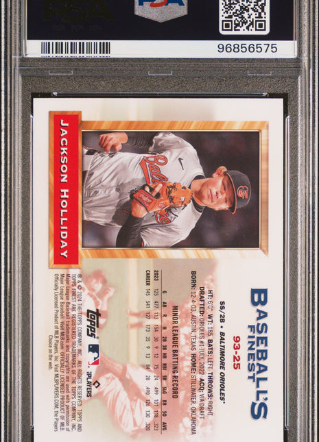 2024 Topps Finest What If 1993 Finest Prototypes Jackson Holliday What If '93 Prototypes #93-25 PSA 9