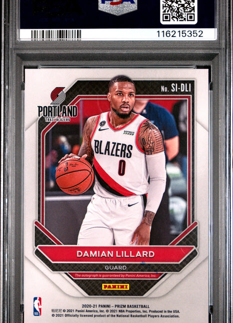 2020 Panini Prizm Signatures Damian Lillard #DLI PSA 10