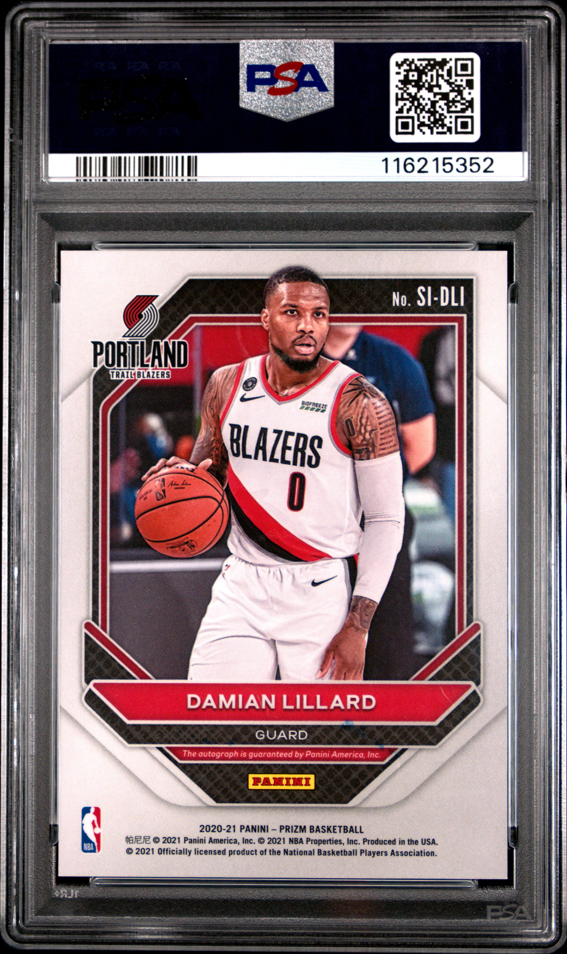 2020 Panini Prizm Signatures Damian Lillard #DLI PSA 10