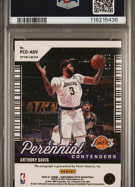 2020 Panini Contenders Optic Perennial Contenders Autographs Anthony Davis Autograph #ADV PSA 10