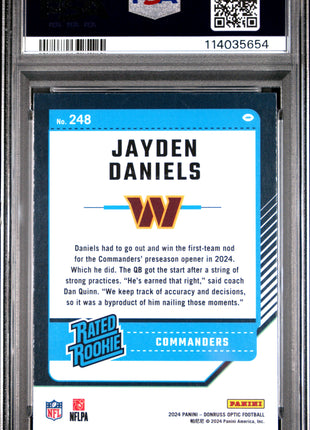 2024 Panini Donruss Optic Jayden Daniels #248 PSA 10