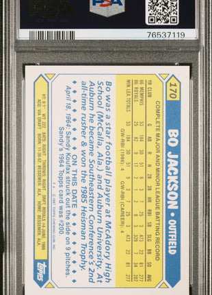 1987 Topps Tiffany Bo Jackson Future Stars #170 PSA 10