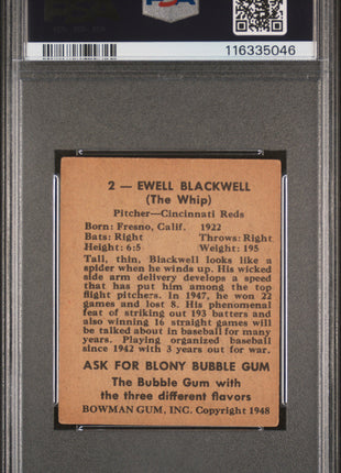 1948 Bowman Ewell Blackwell #2 PSA 5.5