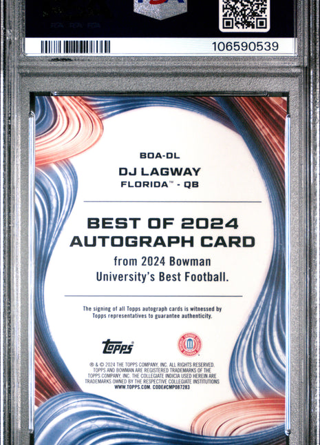 2024 Bowman Best University Best Of 2024 Autographs DJ Lagway Teal Ref #DL 06/15 PSA 10