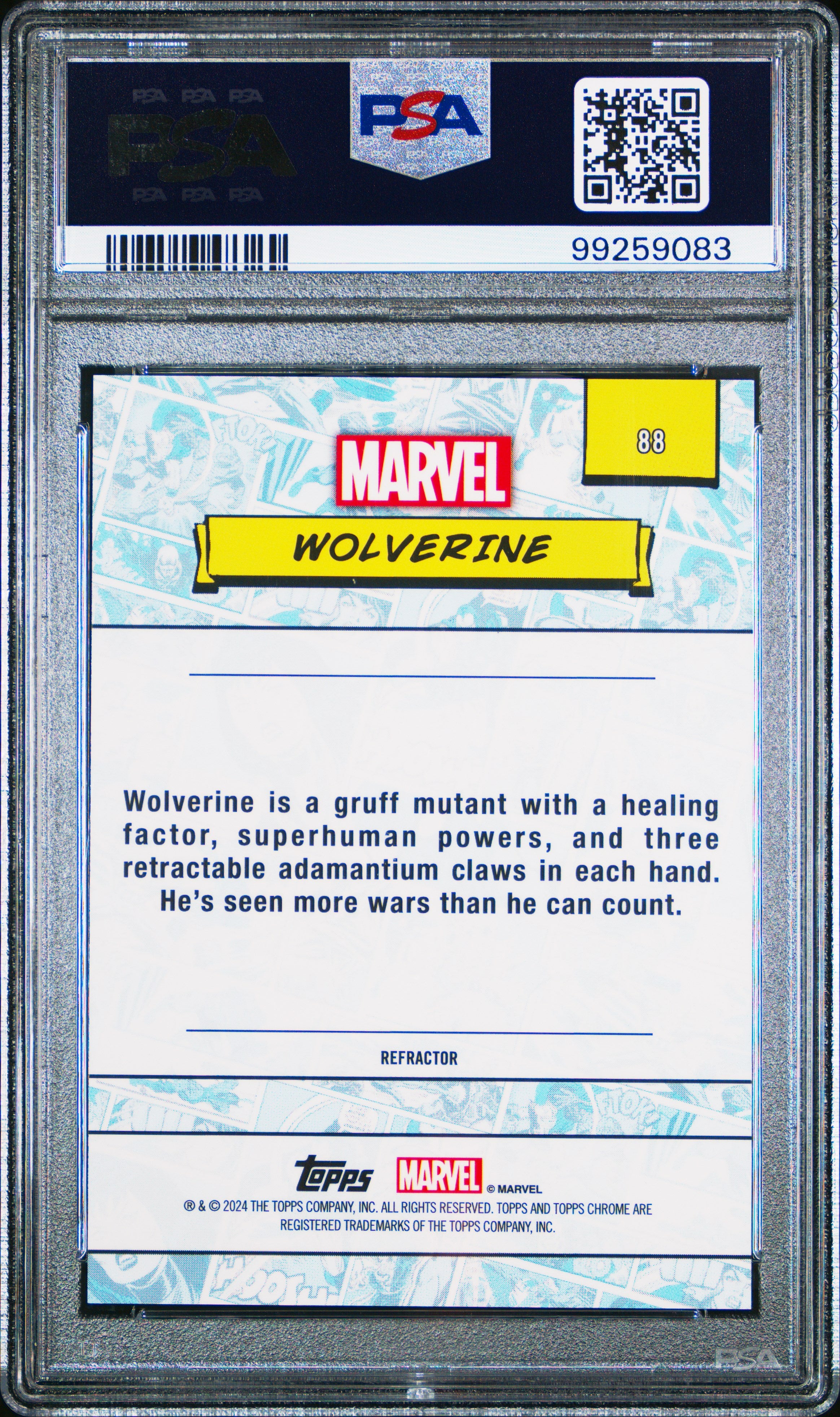 2024 Topps Chrome Marvel Wolverine #88 PSA 9