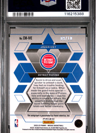 2022 Panini Mosaic Collage Autographs Mosaic Jaden Ivey Gold #CMIVE PSA 9
