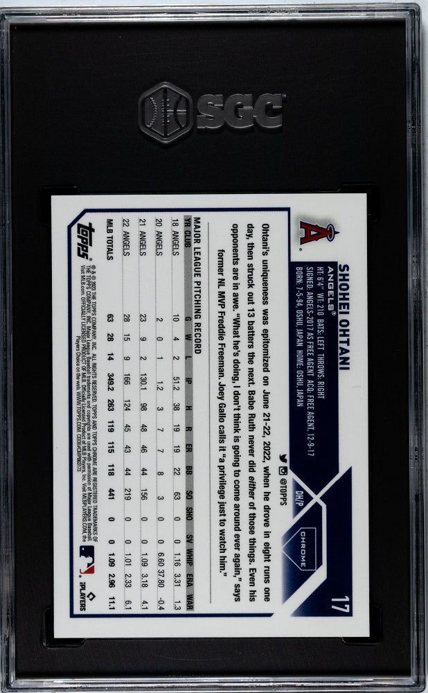 2023 Topps Chrome Shohei Ohtani Image Var. #17 SGC 10