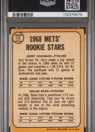 1968 Topps Mets Rookies J. Koosman Nolan Ryan #177 PSA 1.5