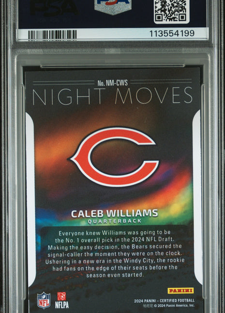 2024 Panini Certified Night Moves Caleb Williams #NMCWS PSA 9