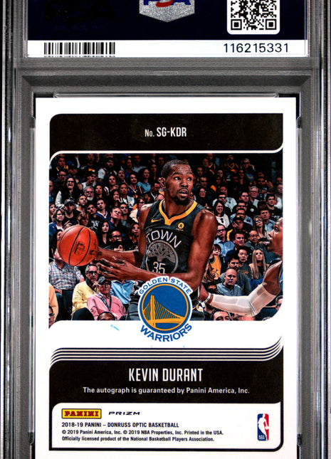 2018 Panini Donruss Optic Signature Series Kevin Durant Choice #KDR PSA 8
