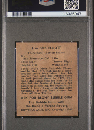 1948 Bowman Bob Elliott #1 PSA 2.5