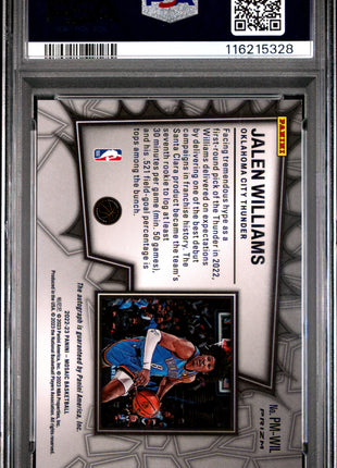 2022 Panini Mosaic Pictographs Mosaic Jalen Williams Red Wave #PMWIL PSA 10