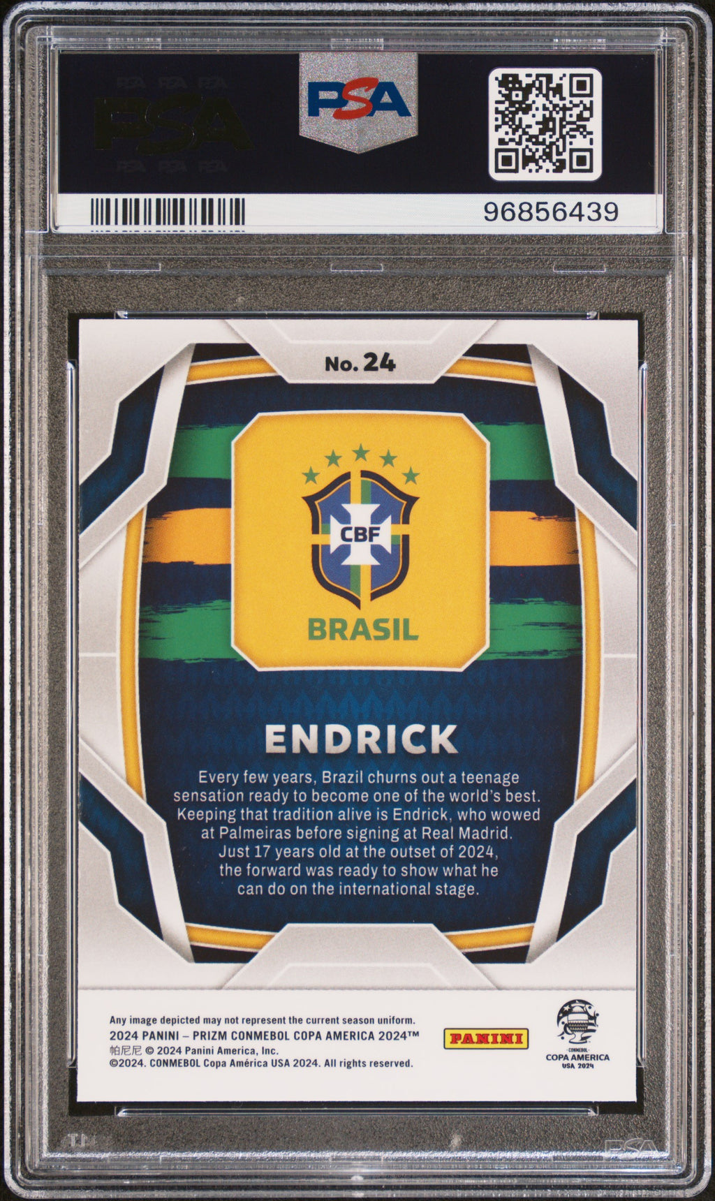 2024 Panini Prizm Conmebol Copa America Endrick #24 PSA 10